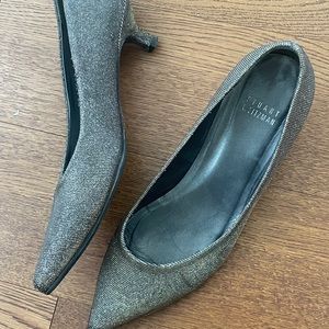 stuart weitzman kitten heel  silver 6M